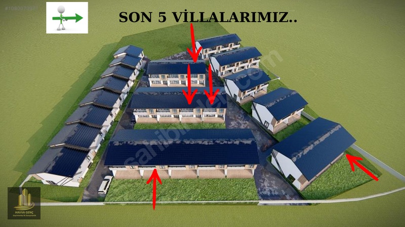 HAVVA GENÇ GAYRİMENKUL KALICI KONUTLARDA160 m2 SATILIK 4+1 VİLLA